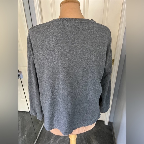 Disneyland Sequined Mickey Mouse Gray Knit Sweatshirt Top - Picture 4 of 8